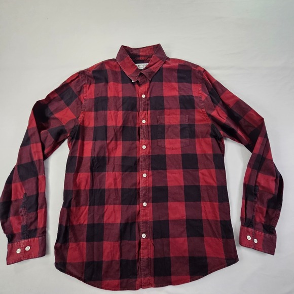 Express Tops - Express Soft Wash Red Check Long Sleeve Button-Up Flannel Shirt Women's L